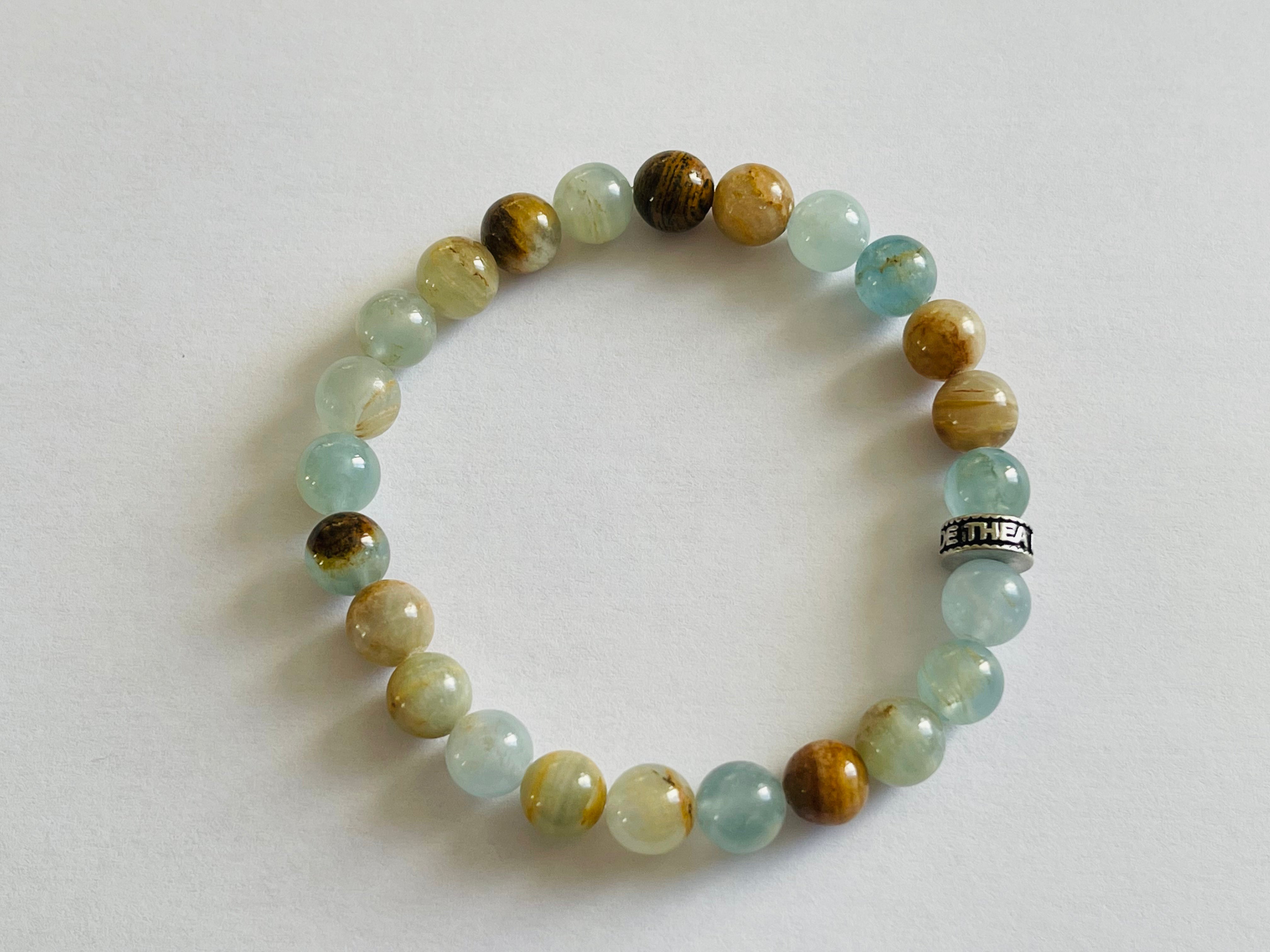Bracelet en Calcite Bleue des Caraïbes - My Roller Stone Bracelet en Calcite Bleue des Caraïbes - My Roller Stone