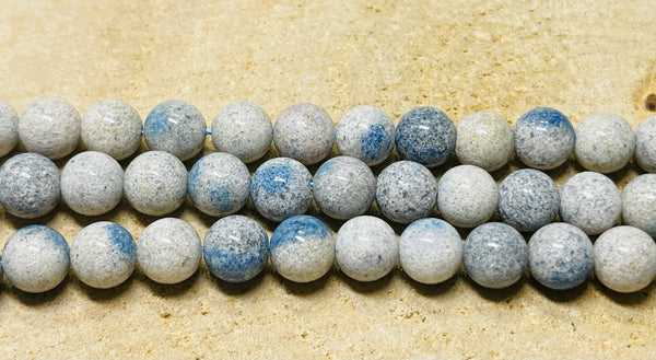 Perles naturelles en Azurite Jaspe K2 en 8 mm