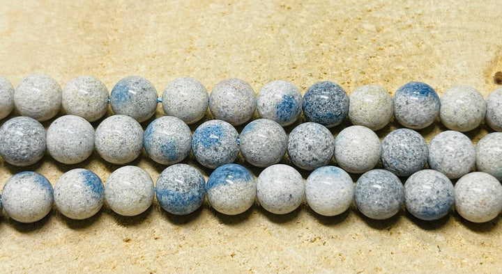 Perles naturelles en Azurite Jaspe K2 en 8 mm - Les bijoux de Théa