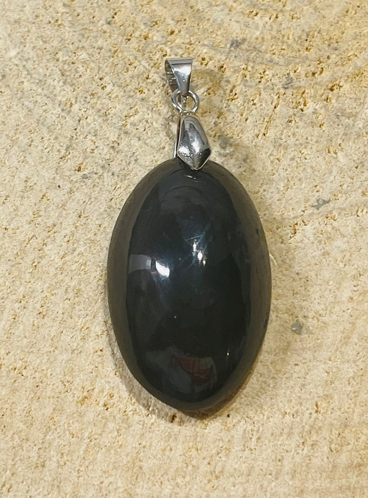 Pendentif serti d'une Obsidienne oeil céleste (2) - les bijoux de Thea 