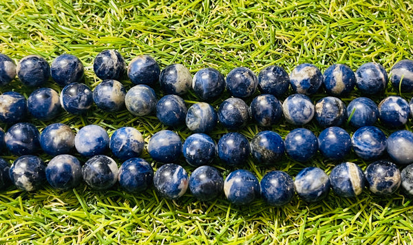 Perles naturelles en Sodalite en 10 mm