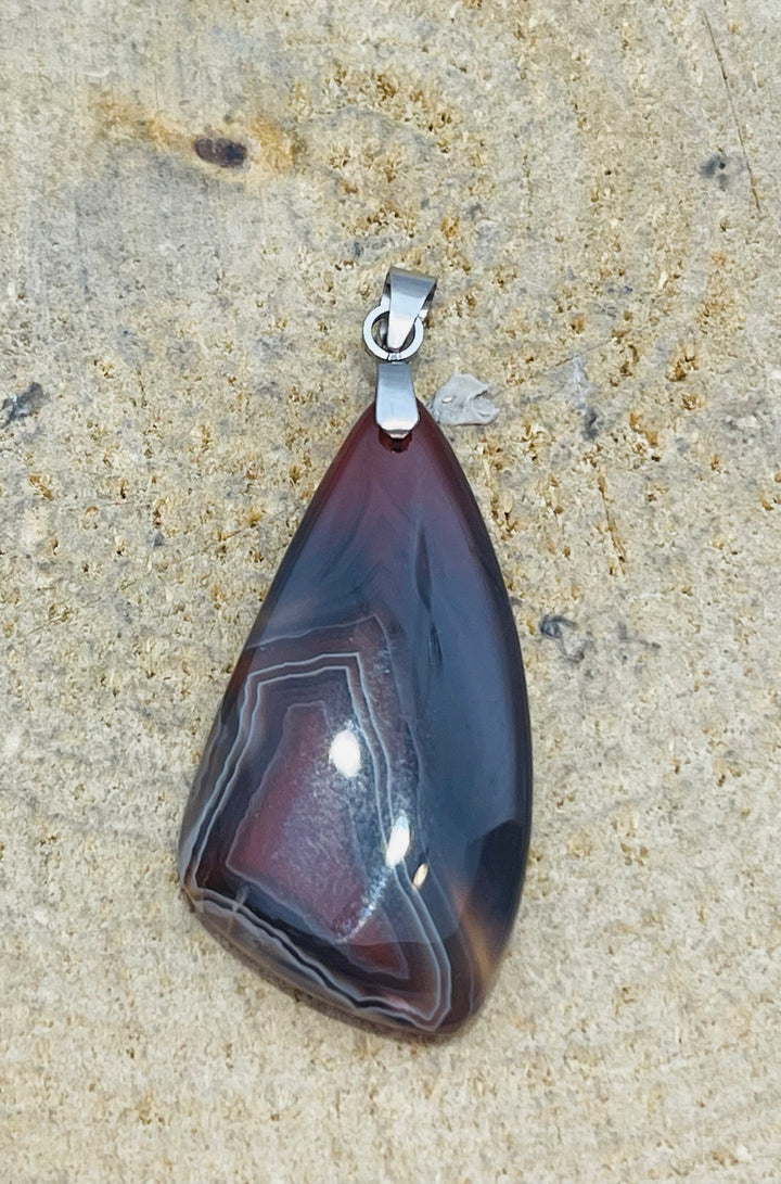 Pendentif en Agate de Botswana rouge au choix (2) - les bijoux de Thea 