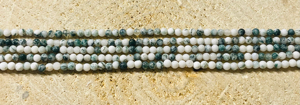 Perles naturelles en Agate Arbre en 2 mm