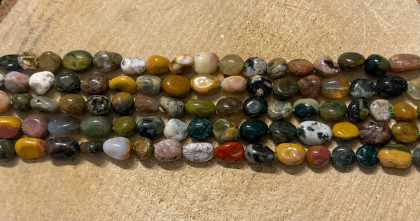 Perles en Jaspe Océan en Nuggets de 8-10 mm