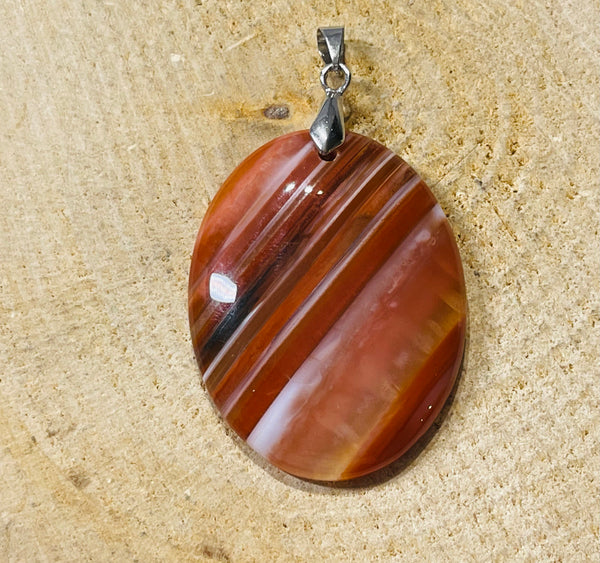 Gros Pendentif en Agate ovale - les bijoux de thea 