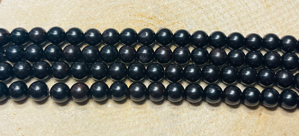 Perles en Bois d’Ebène noir en 6 mm - les bijoux de Thea 