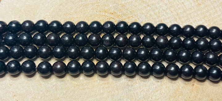 Perles en Bois d’Ebène noir en 6 mm - les bijoux de Thea 