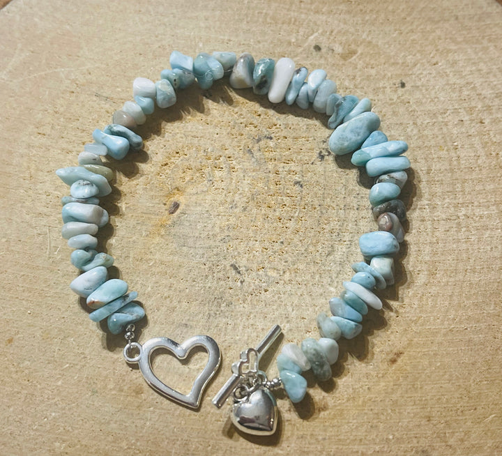 Lot de 3 Bracelets en perles en pierre naturelle en Larimar (84) - les bijoux de Thea 