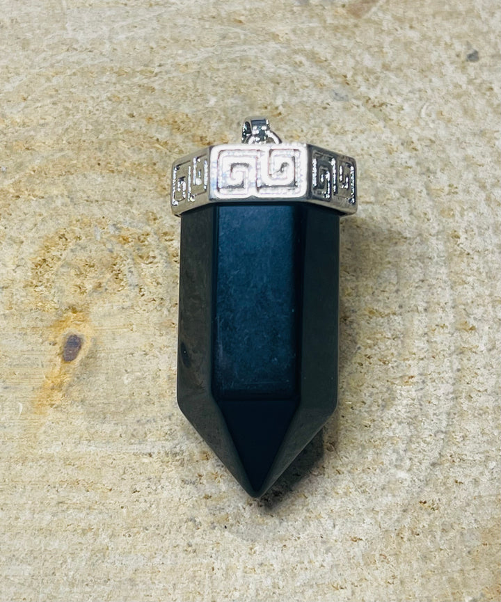 Pendentif / Pendule Prisme en onyx  - les bijoux de Thea