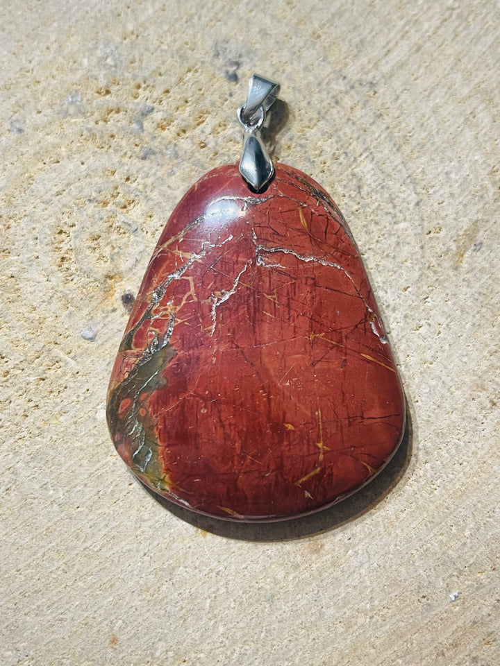Pendentif en Jaspe Picasso au choix - les bijoux de Thea 