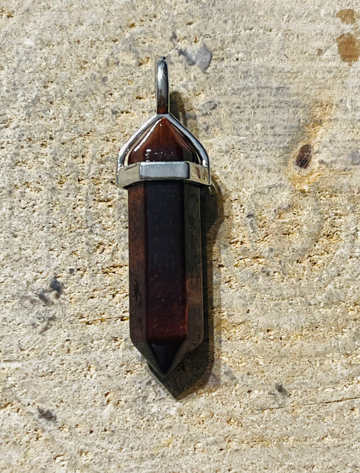 Pendentif / Pendule en Oeil de Taureau prisme - les bijoux de Thea 