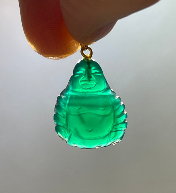 Pendentif Bouddha en Agate - Les bijoux de Théa