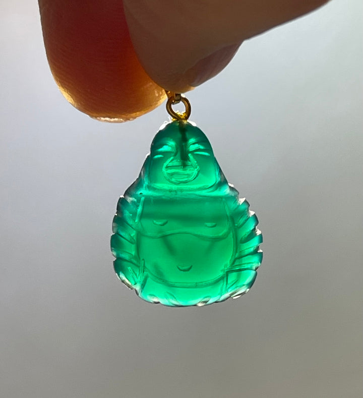 Pendentif Bouddha en Agate - Les bijoux de Théa