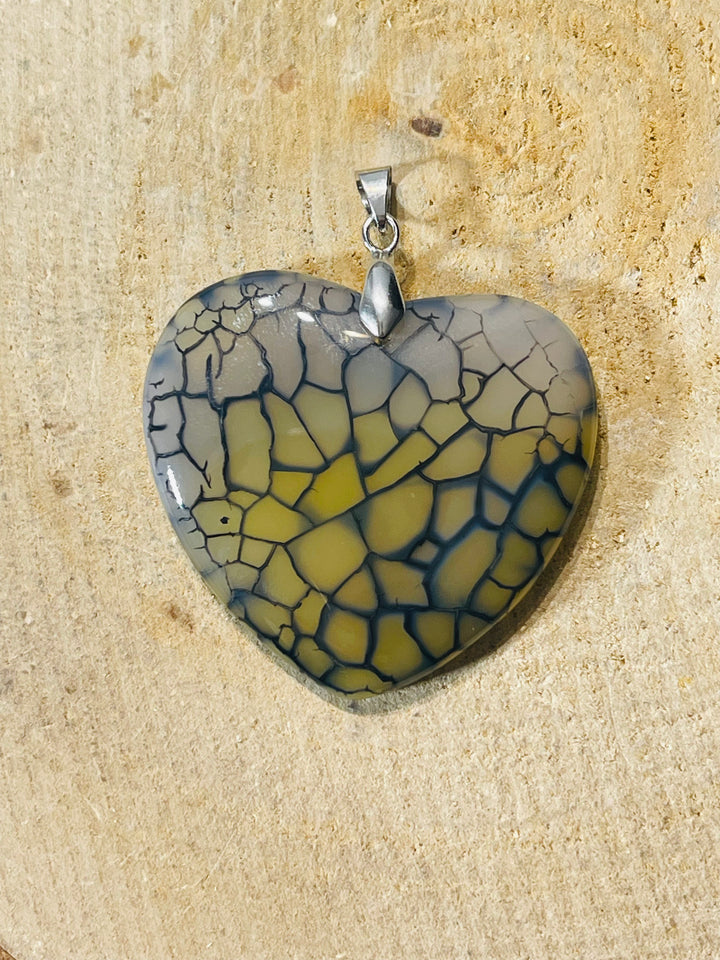 Pendentifs en Agate Veine de dragon jaune/vert au choix - les bijoux de Thea 