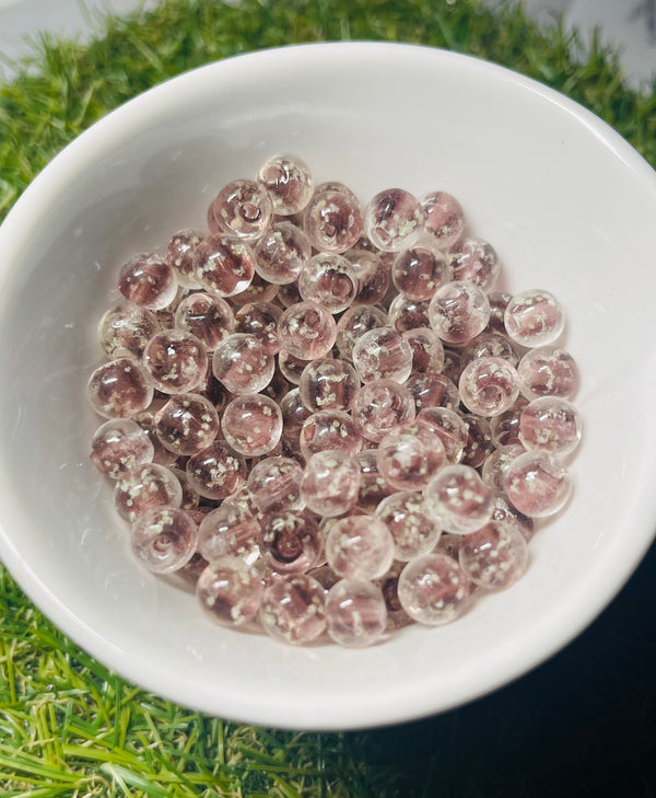 Perles en verre Lumineuses violet / rose 8 mm pour bracelet - les bijoux de Thea 
