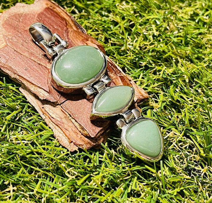 Pendentif articulé en Aventurine verte - Les bijoux de Théa