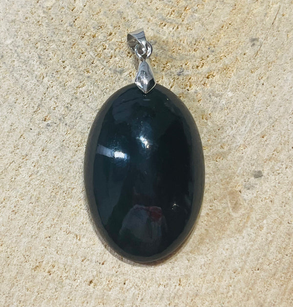 Pendentif serti d'une Obsidienne oeil céleste (3) - les bijoux de Thea 