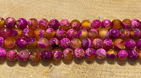 Perles naturelles en Agate rose facettée en 8 mm - les bijoux de Thea 