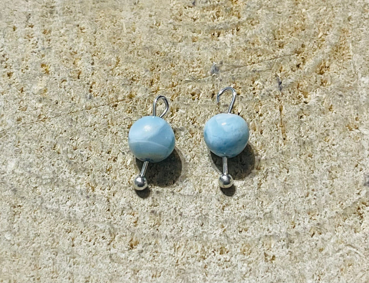 Lot de 5 Breloques en Perle naturelle Larimar en 6 mm - les bijoux de thea 