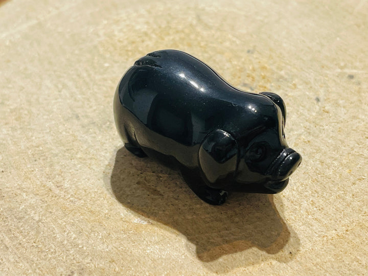 Cochon en Onyx - les bijoux de Thea 