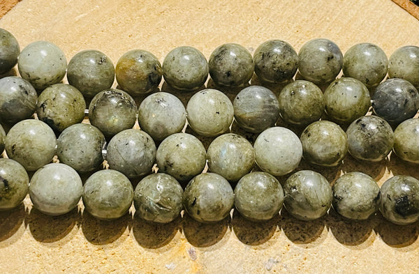 Perles en pierre naturelle en Labradorite en 12 mm - les bijoux de Thea 