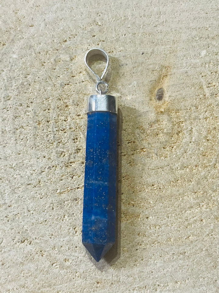 Pendentif en Lapis-lazuli et Argent 925 - Les bijoux de Théa