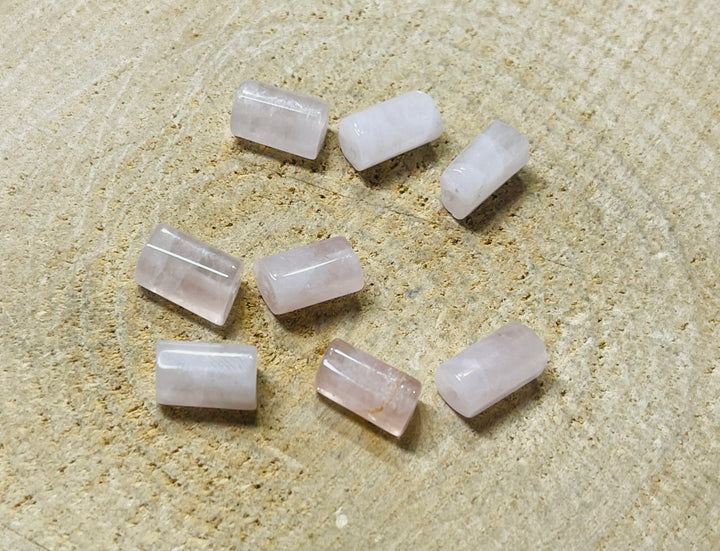 Lot de 5 Perles naturelles tubes en Quartz rose - Les bijoux de Théa