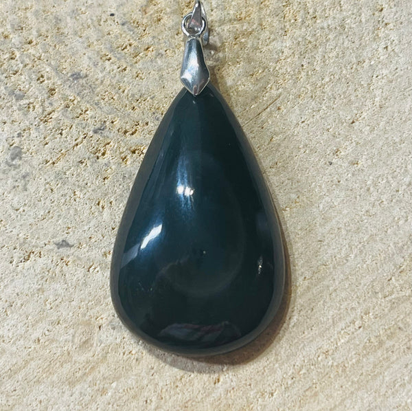 Pendentif serti d'une Obsidienne oeil céleste (6) - les bijoux de Thea 