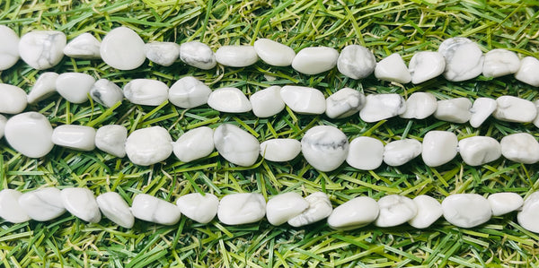 Perles en Howlite en Nuggets de 6-10 mm - Les bijoux de Théa