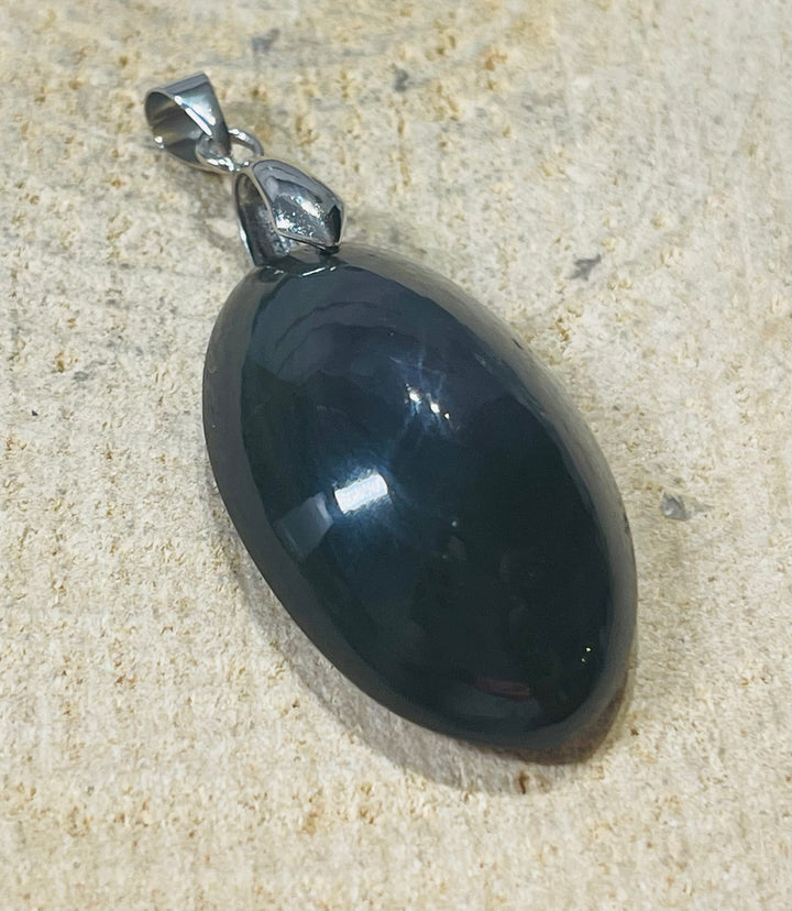 Pendentif serti d'une Obsidienne oeil céleste (2) - les bijoux de Thea 