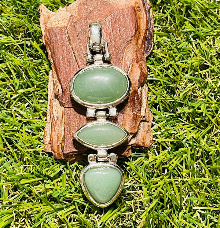 Pendentif articulé en Aventurine verte - Les bijoux de Théa