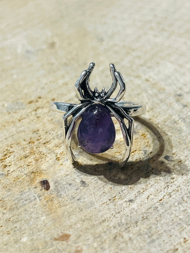 Bague Araignée en Amethyste , Taille 53-59 (réglable)- les bijoux de Thea 