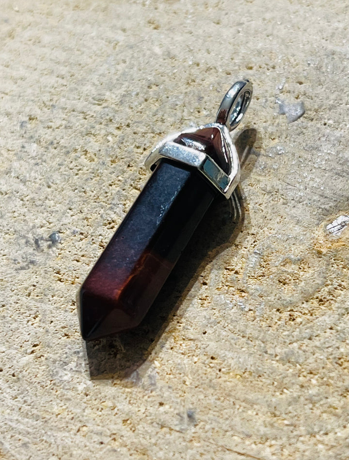 Pendentif / Pendule en Oeil de Taureau prisme - les bijoux de Thea 