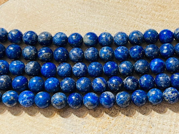 Perles naturelles en Lapis lazuli en 8 mm - les bijoux de Thea 