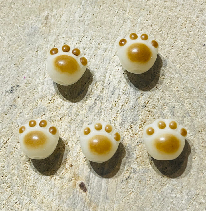 Perles en racine de Bodhi en forme de patte de chat (lot de 5 perles) - les bijoux de Thea 