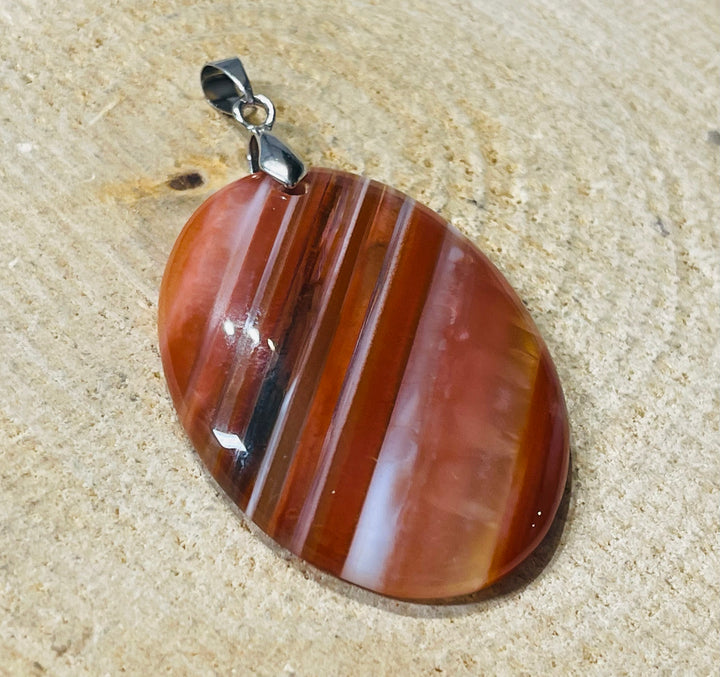 Gros Pendentif en Agate ovale - les bijoux de thea 