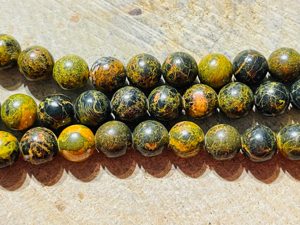 Perles naturelles en Jaspe Bourdon en 8 mm - les bijoux de Thea 