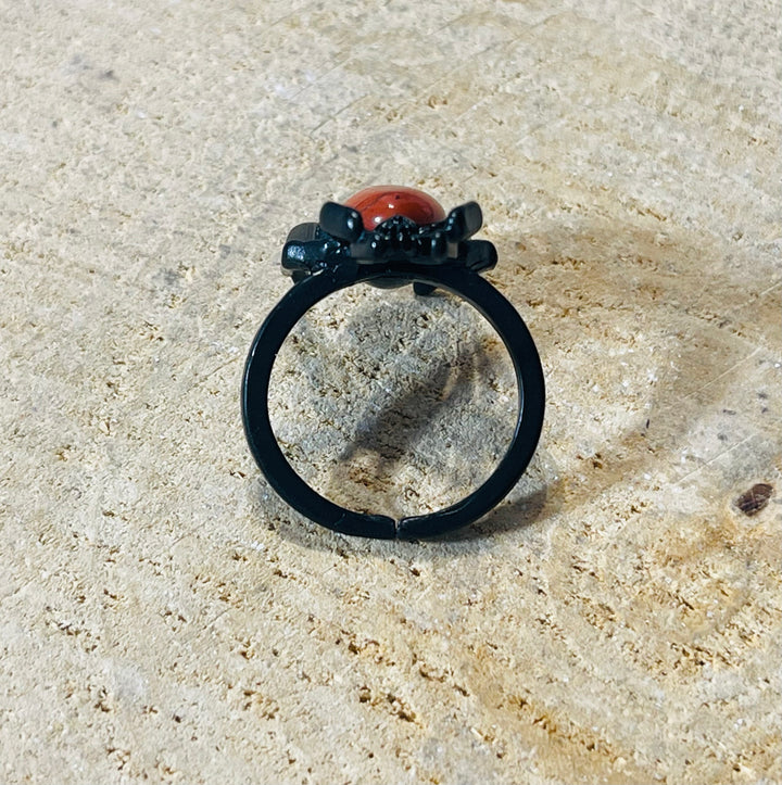 Bague Araignée en Jaspe rouge, Taille 53-59 (réglable) - les bijoux de Thea 