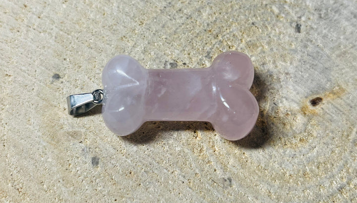 Pendentif OS en Quartz rose - les bijoux de Thea 