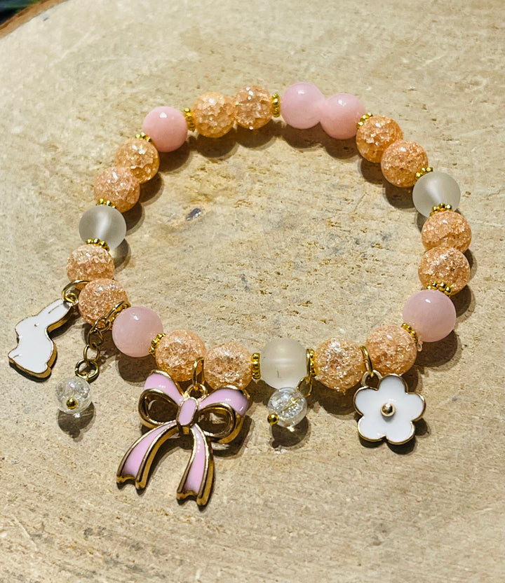 Lot de 5 Bracelets de perles en pierre naturelle en Jade et breloques (100) - les bijoux de Thea 