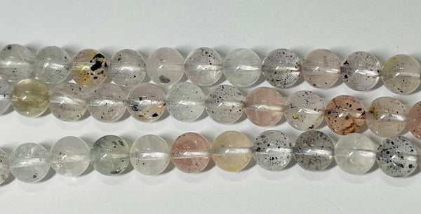 Perles naturelles Quartz Lodolite en 8 mm - les bijoux de Thea 