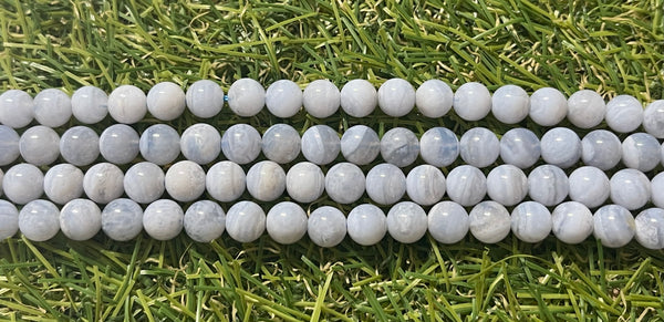 Perles naturelles en Calcédoine en 6 mm
