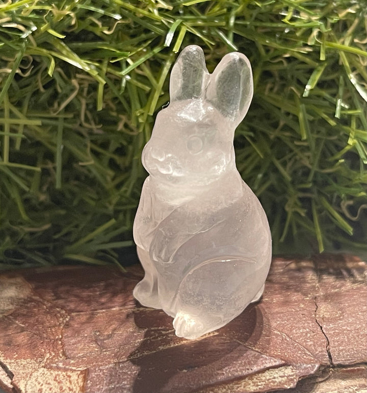 Lapin en Quartz rose - Les bijoux de Théa