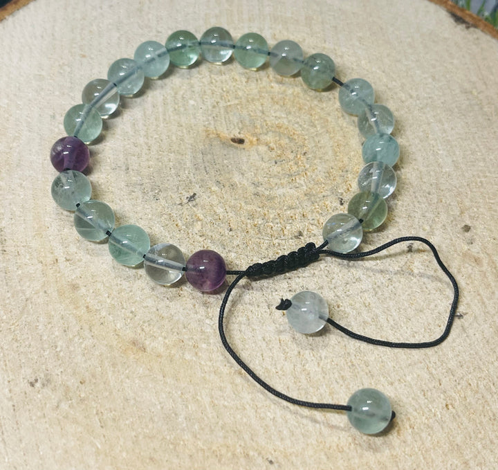 Lot de 5 Bracelets réglables en perles naturelles Fluorite (38) - les bijoux de Thea 