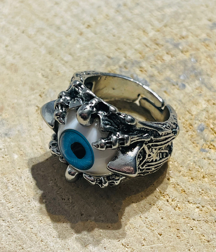 Bague mauvais œil bleu, taille réglable - les bijoux de Thea 
