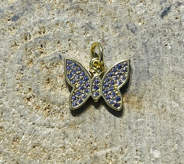 Breloque / Pendentif Papillon avec Diamants Cz - les bijoux de thea 