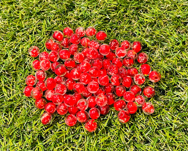 Perles en verre Hotaru d’Okinawa rouges 8 mm pour bracelet - Les bijoux de Théa