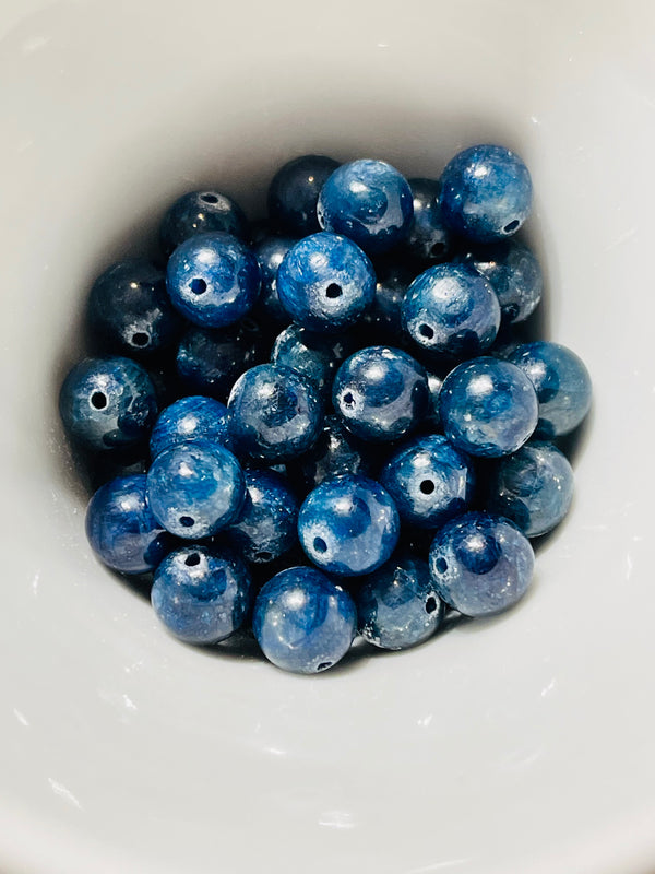 Perles en pierre naturelle en Saphir en 8 mm (lot de 10 perles) - les bijoux de Thea 