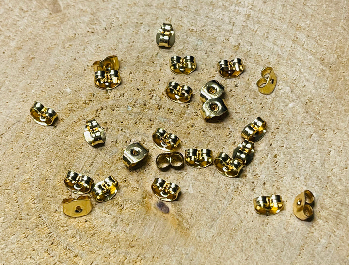 Lot de 10 paires de fermoir boucle d’oreilles attache acier inoxydable doré - Les bijoux de Théa