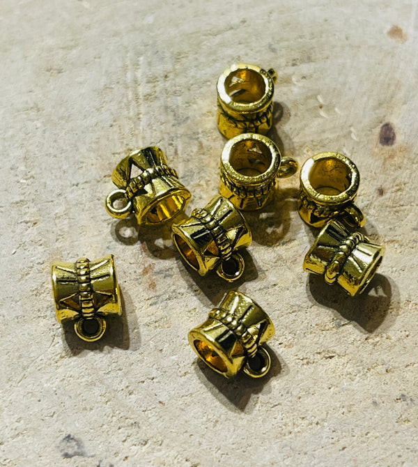 Lot de 10 intercalaires bélières dorés bracelet - les bijoux de Thea 